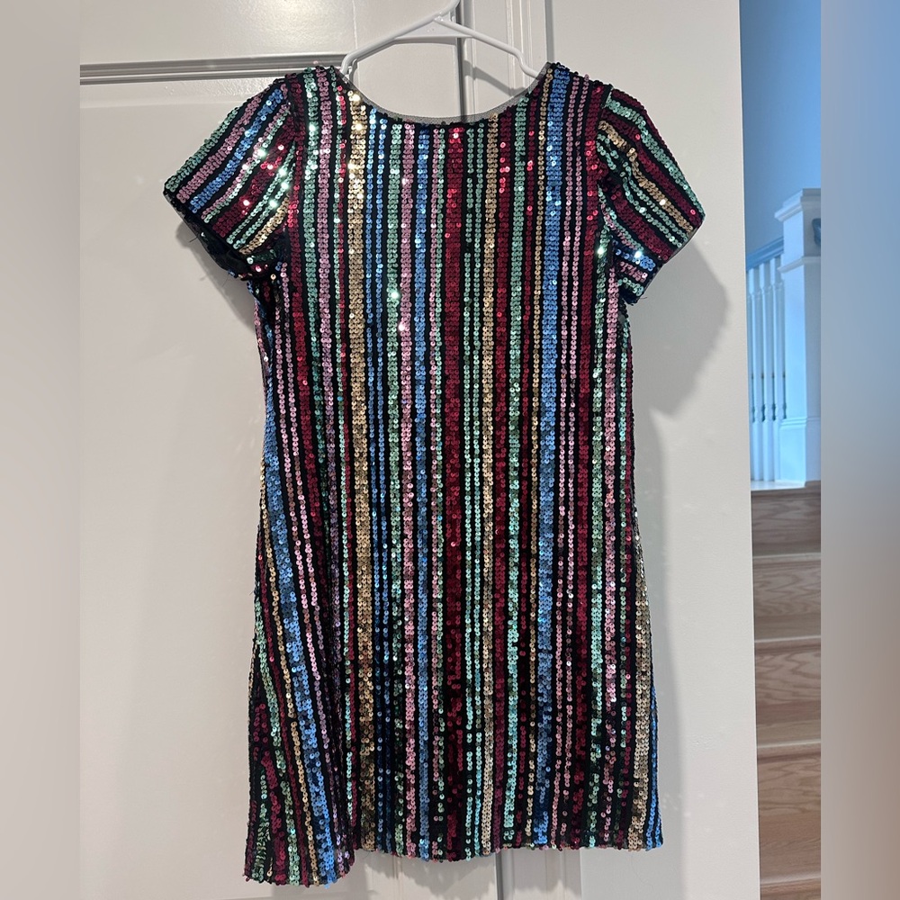 GB Girls Black and Blue Sequin Sheath Dress